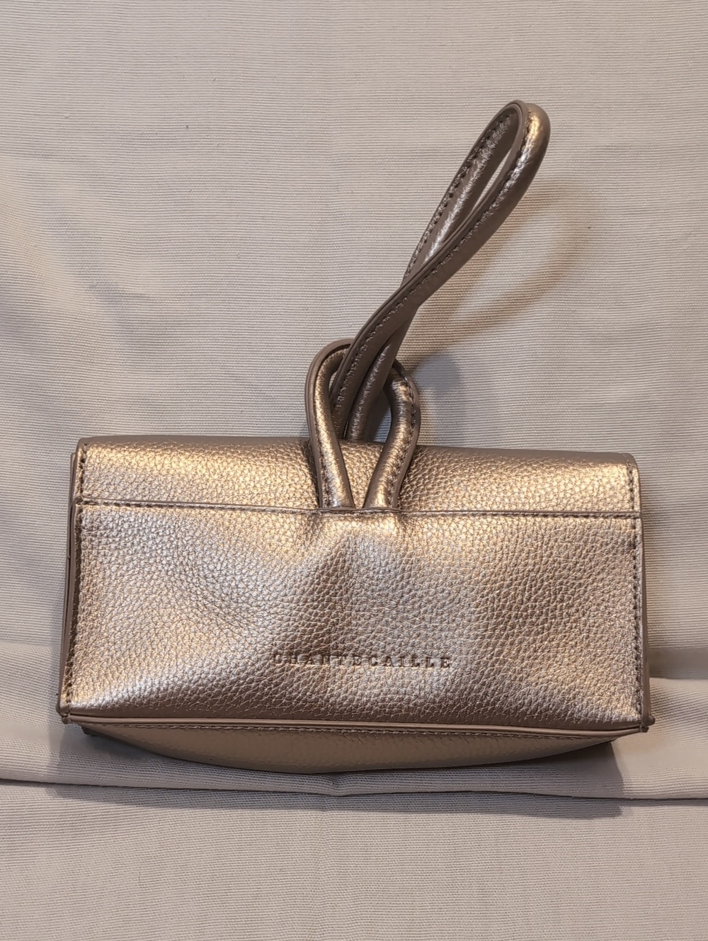 Chantecaille Metallic Rose Gold Wristlet Clutch Bag - Picture 2 of 5